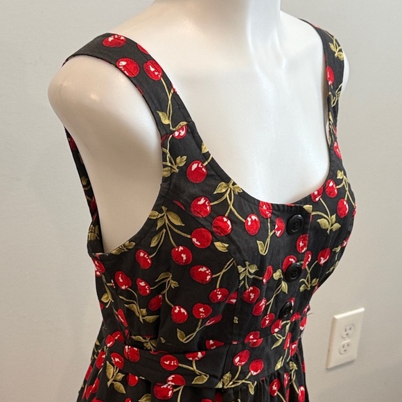 B Darlin Small Black Dress with Cherry Print - Picture 4 of 8